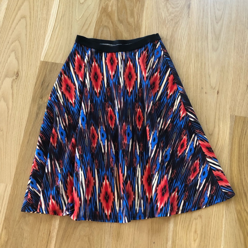 Bobeau Aztec swing skirt.  Size M